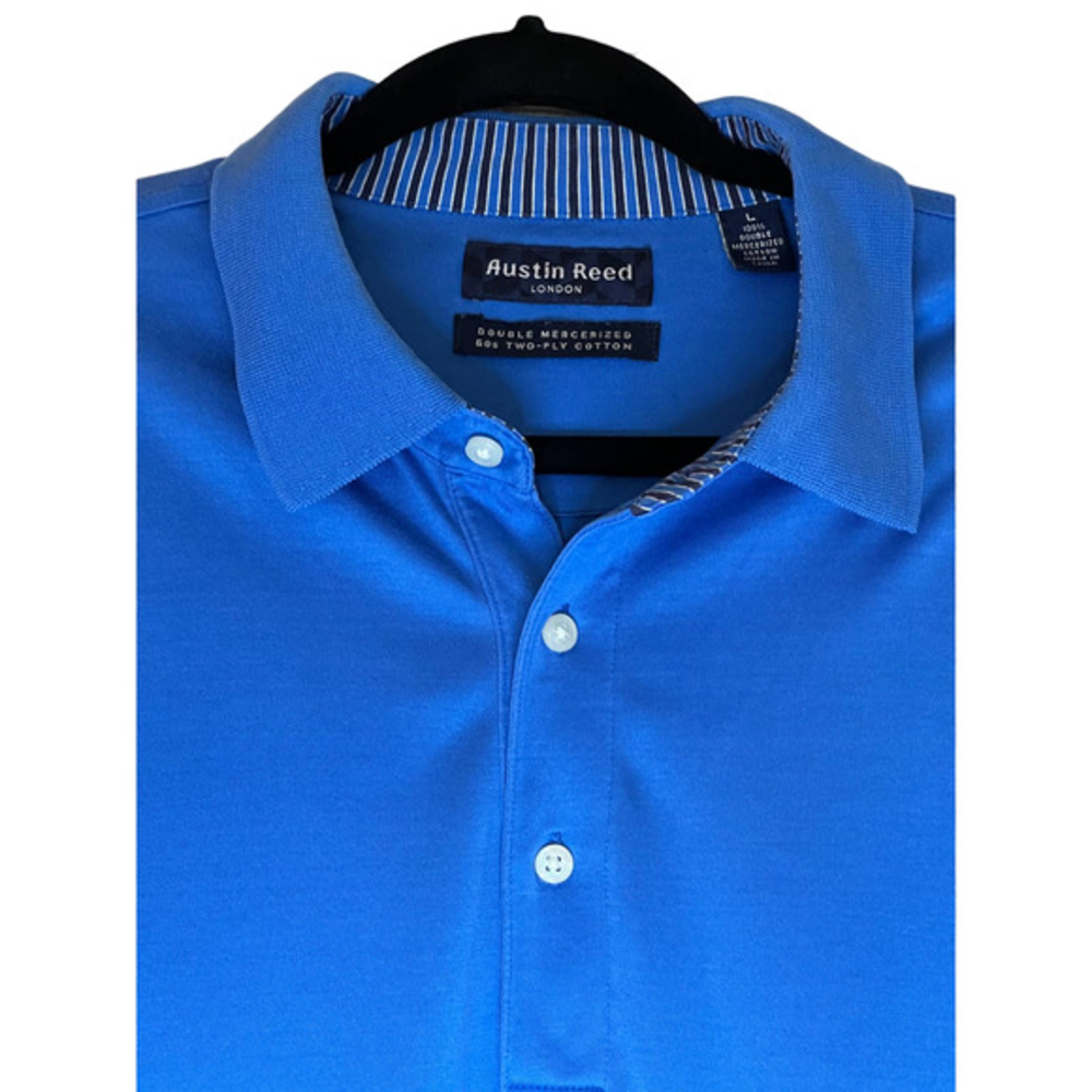 Austin Reed Men's Pullover Sports Shirt‎ Cotton 3-Button Collar Size L